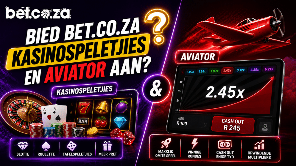 Bied Bet.co.za kasinospeletjies en Aviator aan?